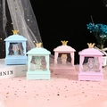 Set de caja de música castillo unicornio con corona en azul rosa y morado pastel - Lámpara de Cristal Música Lolita Grupo de Chicas