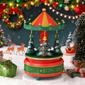 Weihnachtsbaum Karussell Spieluhr in Rot und Grün für festliche Tischdekorationen - Punkt Rot und Gold