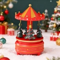 Weihnachtsbaum Karussell Spieluhr in festlichem Rot und Gold für Tischdekorationen - Stern Rot und Gold