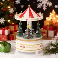 Weihnachtsbaum Karussell Spieluhr in Rot und Grün mit festlicher Geschenkverpackung - Blume Rot und Weiß