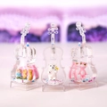 Three-piece violin-shaped liquid oil ornaments with cute bear and Pink Panther figures - Cartoon Style (With Pink Panther)