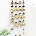 Japanese style cat house wind chimes in vintage bronze with traditional lucky symbols - Retro Blessing Disc (NO.14)