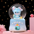 Detail of Stitch music box with floating snow and embossed blue tropical base - 100# (Music+Light+Auto Snow) / Blue Cartoon Character (STITCH!)