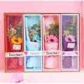 Soap flower gift set with four small bouquets in colorful transparent boxes for gifting - Pink Theme (F043-5)