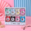 Set van 8 kleurrijke mini-wekkers met fruit- en panda-illustraties voor studentenkamer - Analoge Stijl (Verschillende Kleuren) / Gemengde Kleuren
