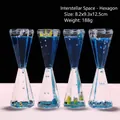 Set clessidra liquida esagonale con motivi di astronauti e stelle in blu spazio - Spazio Interstellare Esagono Acqua Blu