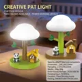 Luce notturna panda cartoon con mini paesaggio, ricarica USB e tre livelli di luminosità - Lampada Panda Touch