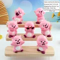 Pink beaver cartoon figures set in various poses for desktop decoration, 5x4x6cm PVC - Single Random / Pink Beaver Ornament (HM091) (6 Pcs/Set)