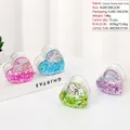 Creative heart-shaped liquid quicksand hair combs in four pastel colors with glitter - Creative Flowing Sand Comb