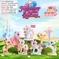 Rainbow pony cartoon action figure set in pastel colors with box dimensions - Single Random / Cartoon Pony Ornament (348) (6 Pcs/Set)