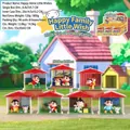 Crayon Shin-chan cartoon figure in a transparent house box with red roof for kids gift - Single Random / Cartoon Happy Family Series (049) (6 Pcs/Set)