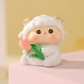 Figurine mouton mignonne en résine avec tulipe, décoration créative de bureau ou voiture - Style Tulipe