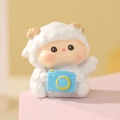 Poupée panda mignonne en costume de mouton avec caméra bleue pour décoration - Style d'appareil photo