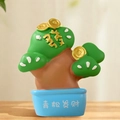 Miniature fortune tree resin ornament with gold coins and lucky pine tree design - Pine Fortune Flower (WX029)