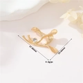 Elegante spilla a foglia di ginkgo dorata con pietra rotonda per gioielli francesi - Stile Foglia di Ginkgo (WX21634)