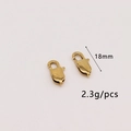 18mm golden square lobster clasp jewelry connectors for DIY necklaces and bracelets - Extra Large Style (GD1069/18MM) / Gold