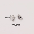 Square silver lobster clasp jewelry connector with 16mm length and 1.9g weight - Large Style (GD1069/16MM) / Silver