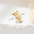 Détail du pendentif lapin plaqué or 14k avec zircon coeur et mesures de taille - Pendentif Lapin Pierre Coeur (H-12097) / Or 14 carats
