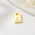 14K vergulde vierkante hanger met reliëfletter A voor het maken van DIY sieraden - Echt verguld met hoge kleurretentie / Hoofdletter A (H-12534)