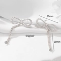Elegant S925 silver bow tassel earrings with micro-set cubic zirconia stones - Palladium Bow Knot Tassel Style (cbk142)