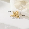 14K gold-filled Cupid angel pendant charm with heart, 15mm x 12.4mm for DIY jewelry - Gold Cupid Heart Pendant Only (Without Chain) (h-12686)