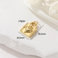 14K gold-filled heart lock pendant with crown relief measuring 16.2mm by 10.5mm - Gold Crown Heart Lock Pendant Only (Without Chain) (h-12689)
