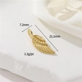 14K gold filled angel wing charm for DIY jewelry making, size 21.1mm by 7.2mm - Gold Fine Feather Pendant Only (Without Chain) (h-12746)