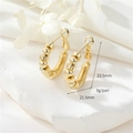 Pendientes de aro grandes de oro de 14K para mujer con detalles de cuentas y texturas - Estilo Envuelto en Cuentas de Oro 14K (H-12131)