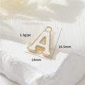 14k gold-plated letter A enamel pendant for DIY necklaces and handmade jewelry - Letter A (H-12330)