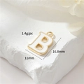 Minimalist 14k gold plated letter B pendant with white enamel for DIY necklaces - Letter B (H-12331)