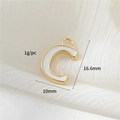 14k gold plated letter C pendant with white enamel and DIY loop for necklaces - Letter C (H-12332)