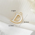 Letter D pendant charm in 14k gold finish with white enamel for DIY jewelry making - Letter D (H-12333)
