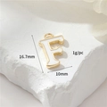 14k gold plated letter F pendant with white enamel and hanging ring for DIY jewelry - Letter F (H-12335)