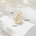 Minimalist 14k gold plated letter G pendant with white enamel inlay for DIY jewelry - Letter G (H-12336)