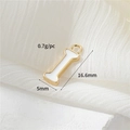 14k gold plated white enamel letter I pendant charm for DIY jewelry bracelets - Letter I (H-12338)
