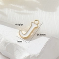 14k gold letter J charm pendant with white enamel inlay for DIY necklaces and bracelets - Letter J (H-12339)