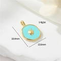 14K gold-plated acorn pendant with turquoise base and precise dimensions 18.4x13.6mm - 3D Acorn Style (H-12654)