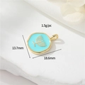 14K gold plated pendant with light blue enamel and golden Menorah symbol charm - Sky Blue Menorah Style (H-12655)