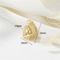 14K gold plated indian chief skull pendant for DIY jewelry making in polished finish - Indian Chief Skull (h-12679)