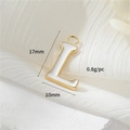 White gold letter L pendant for DIY jewelry making with smooth enamel finish - Letter L (H-12341)