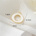 14k gold-plated letter O pendant with white enamel for DIY jewelry making - Letter O (H-12344)