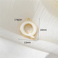 14k gold-plated letter Q alphabet charm pendant with white enamel finish for DIY jewelry - Letter Q (H-12346)