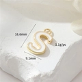 14k gold plated letter S pendant with white enamel for DIY jewelry making - Letter S (H-12348)