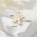 14k gold-plated letter X pendant with white enamel inlay for DIY necklaces - Letter X (H-12353)