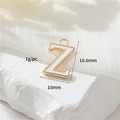 14k gold plated letter Z pendant with white enamel inlay for DIY necklaces - Letter Z (H-12355)
