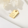 14K vergulde vierkante hanger met letter D voor doe-het-zelf kettingen en armbanden - Echt verguld met hoge kleurretentie / Hoofdletter D (H-12537)