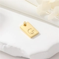 DIY 14K vergulde rechthoekige hanger met reliëfletter G voor het maken van sieraden - Echt verguld met hoge kleurretentie / Hoofdletter G (H-12540)
