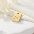Minimalistische rechthoekige hanger met 14K goudlaag en ontwerp van de letter N - Echt verguld met hoge kleurretentie / Hoofdletter N (H-12547)