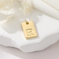 Minimalistische 14K vergulde rechthoekige hanger met letter R voor doe-het-zelf sieraden - Echt verguld met hoge kleurretentie / Hoofdletter R (H-12551)