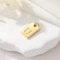 Rechthoekige 14K vergulde hanger met letter U voor het maken van DIY sieraden - Echt verguld met hoge kleurretentie / Hoofdletter U (H-12554)